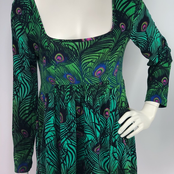 The Pyramid Collection Peacock Feather Dress S - Picture 3 of 8